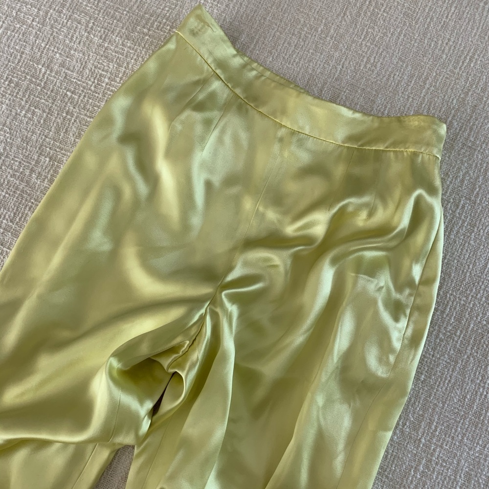 NWT vtg Armani high waist yellow silk pants 1748
